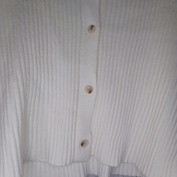 Sincerely Jules Off White Ribbed Button-Up Cardigan NWT - Picture 7 of 13
